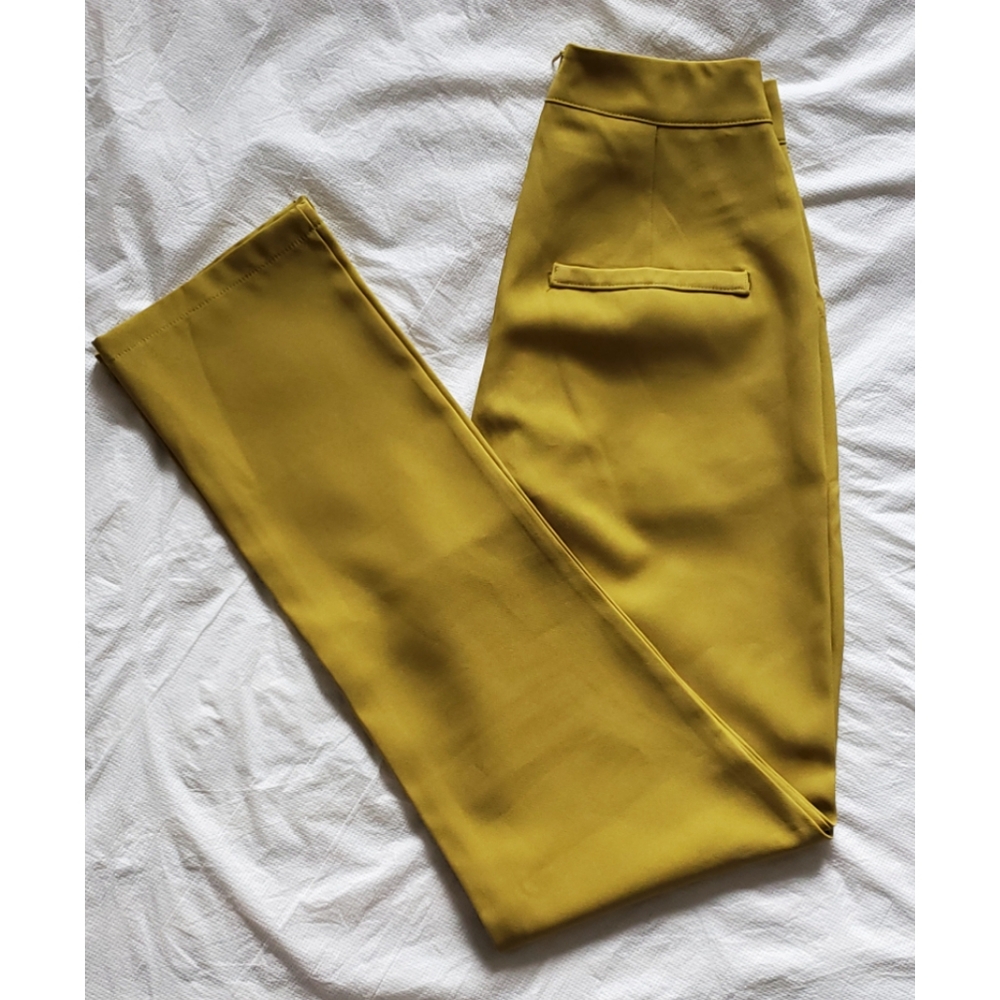 Olive High Waisted Tailored Cigarette Pant